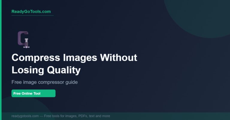 how to compress an image without losing quality - free tool guide