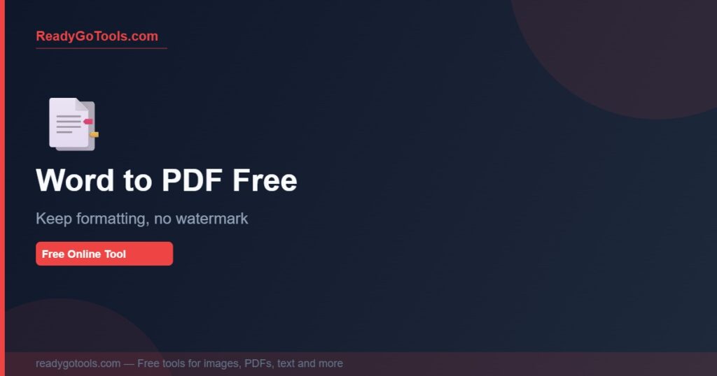 how to convert word to pdf free - keep formatting no watermark