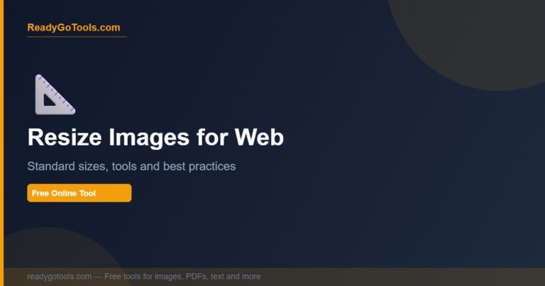 how to resize an image for web - sizes table and free tool