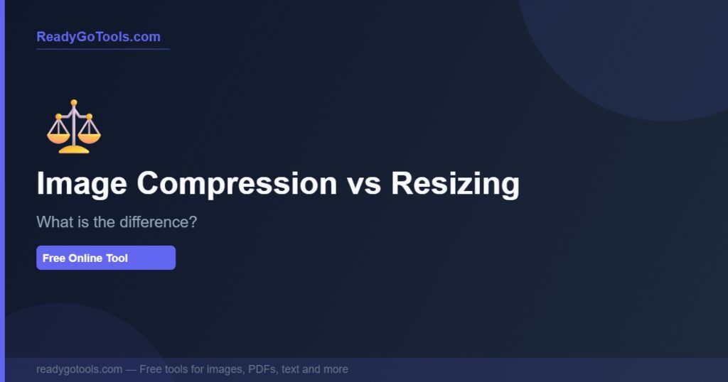 image compression vs image resizing - what is the difference