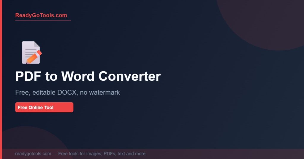 pdf to word converter free - editable docx no watermark
