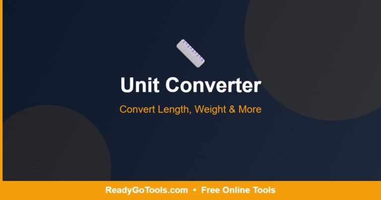 Unit Converter - Convert Length, Weight & More - ReadyGoTools