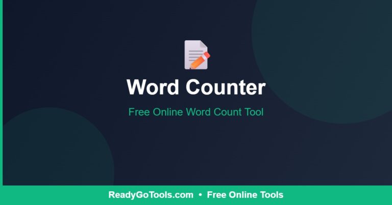Word Counter - Free Online Word Count Tool - ReadyGoTools
